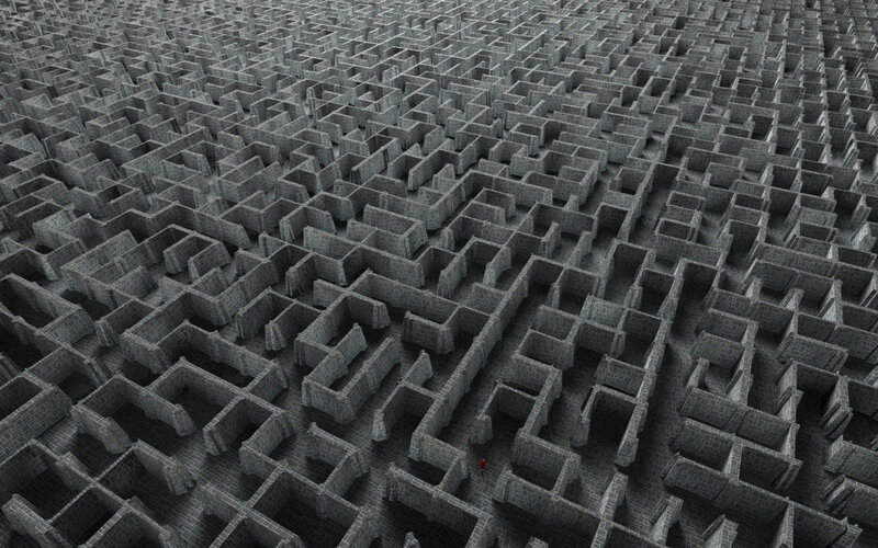 vast stone maze from above