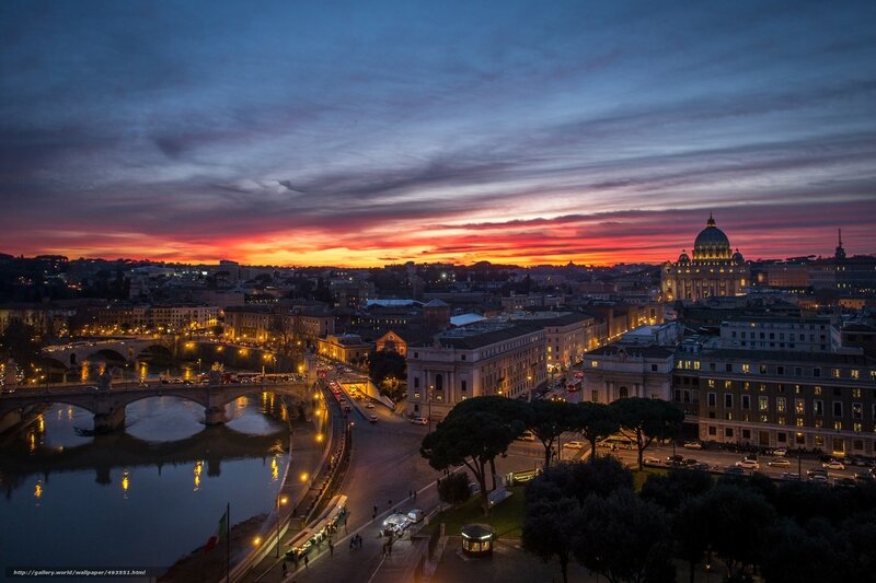 Vatican City at Dusk — Blue, Dramatic