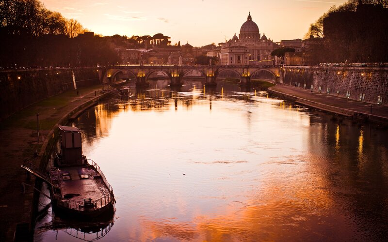 Vatican City at Sunset — Orange