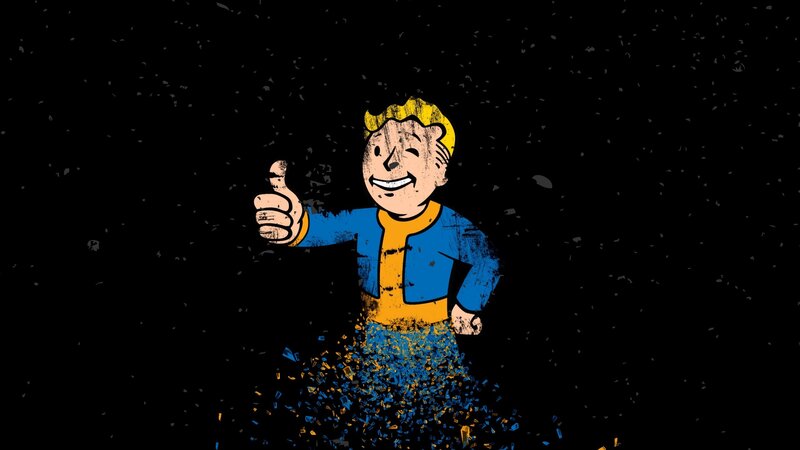 Vault Boy Character — Black, Playful