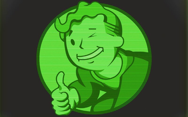 Vault Boy Character — Green, Cheerful