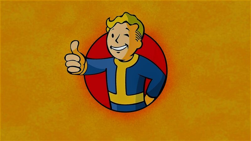 Vault Boy Character — Yellow, Cheerful, Comic