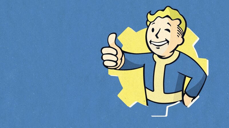 Vault Boy Giving Thumbs Up — Blue