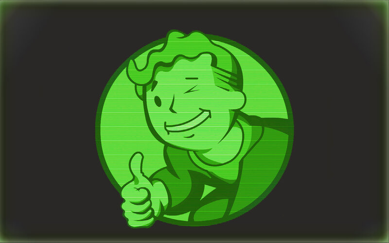 Vault Boy Giving Thumbs Up — Green, Cheerful