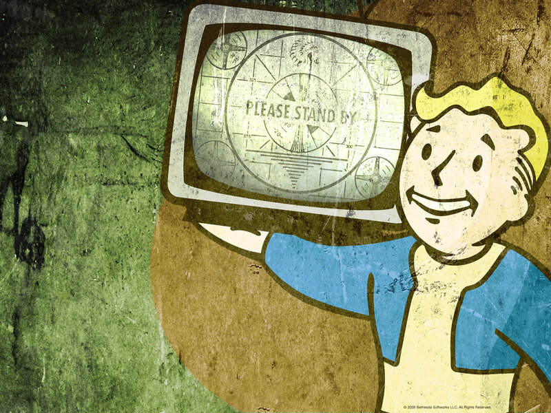 Vault Boy holding TV