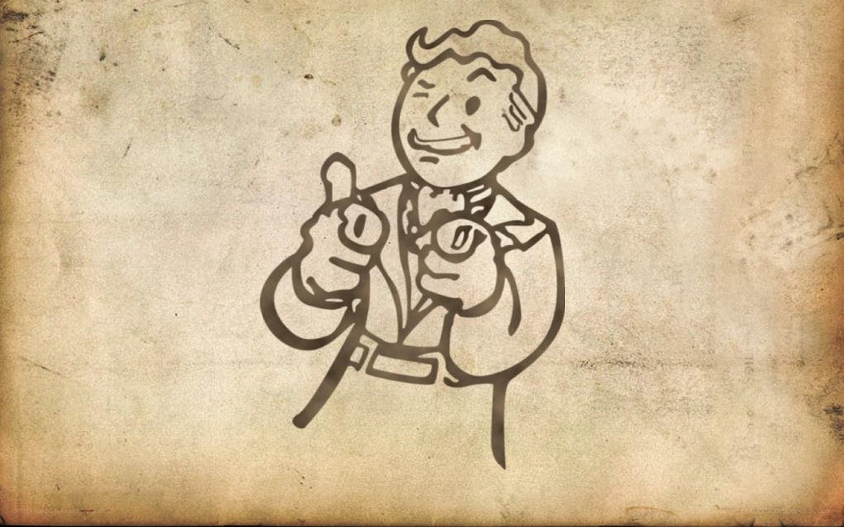 Vault Boy logo on aged paper
