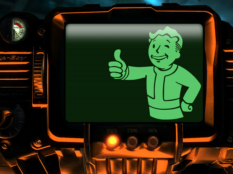 Vault Boy on a Pip-Boy screen