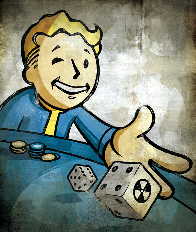 Vault Boy rolling dice