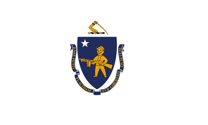 Vault Boy with Gun — Blue