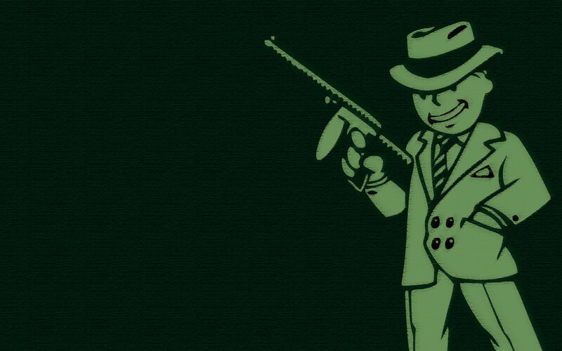 Vault Boy with submachine gun