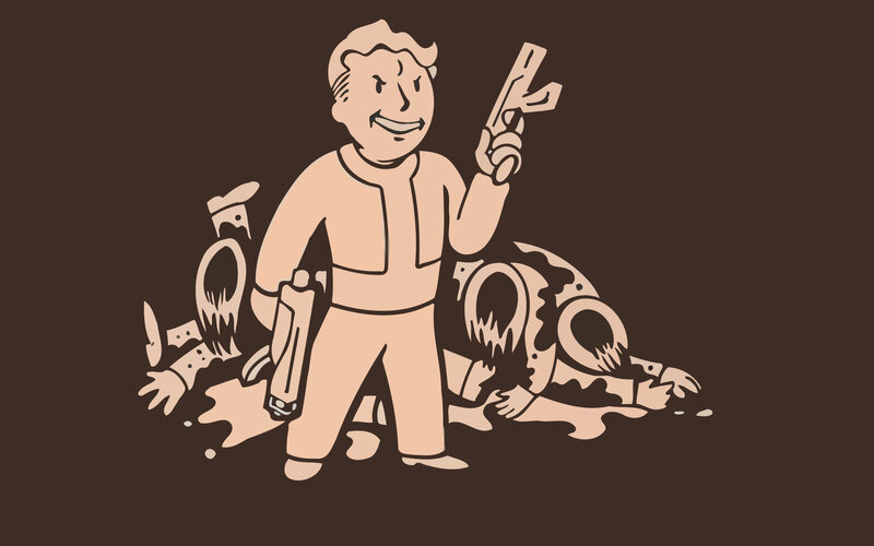 Vault Boy with weapons