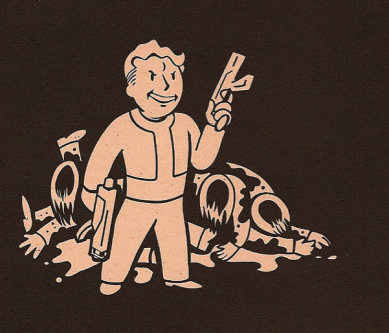 Vault Boy with weapons