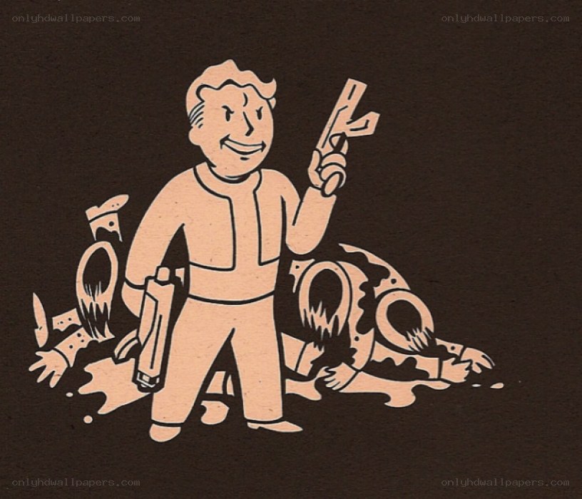 Vault Boy with weapons