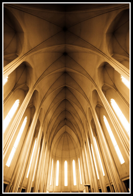 vaulted ceiling of a church