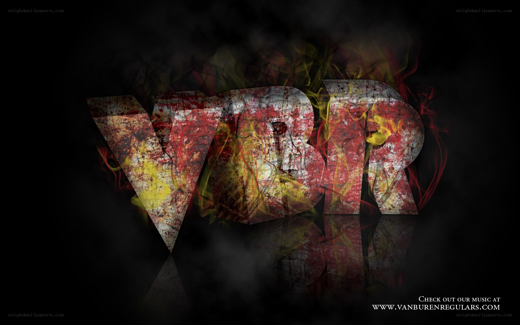 VBR logo with fire and smoke