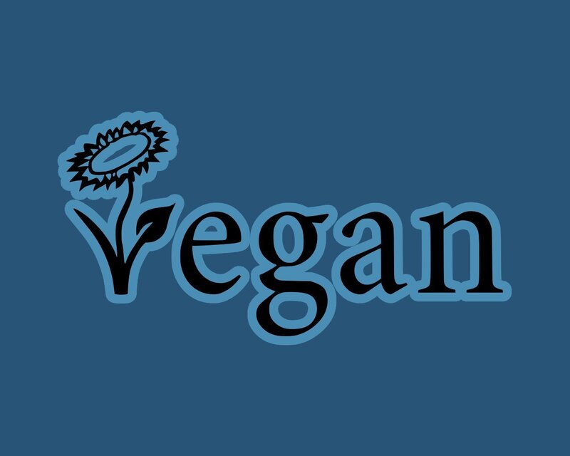 vegan text with flower icon