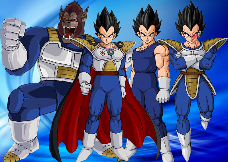 Vegeta and allies in various forms