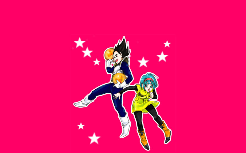 Vegeta and Bulma with Dragon Balls
