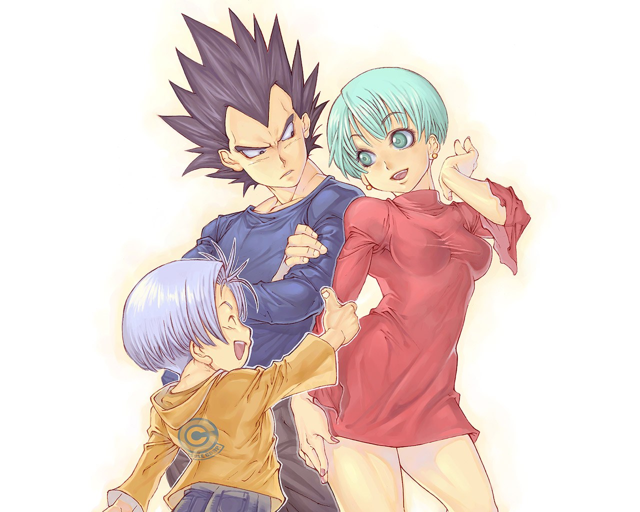 Vegeta and Bulma with Trunks