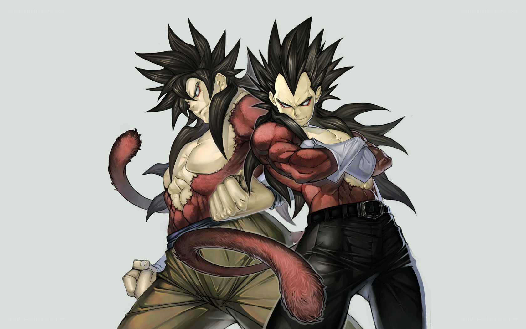 Vegeta and Goku in Super Saiyan forms