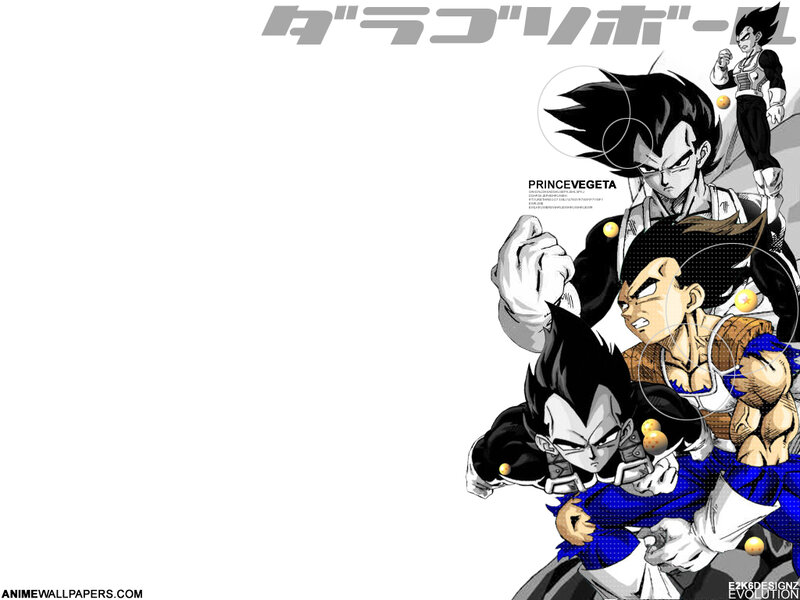 Vegeta Character Collage — Black, Dramatic, Manga