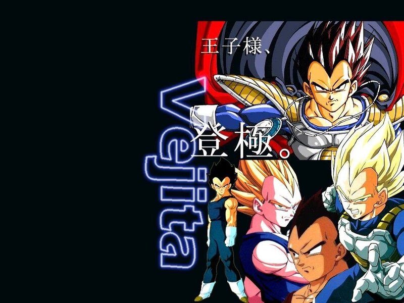 Vegeta Character Collage — Black, Dramatic