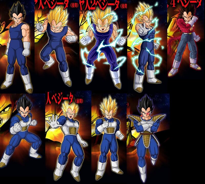 Vegeta Character Designs
