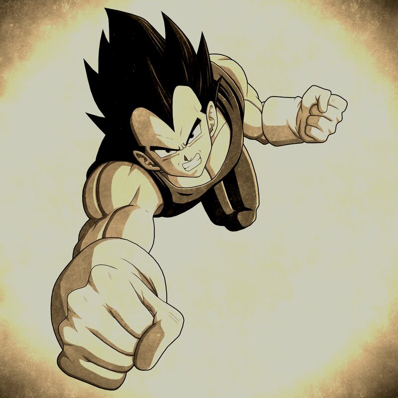 Vegeta charging forward