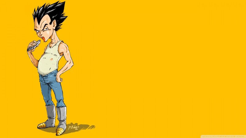 Vegeta eating a snack
