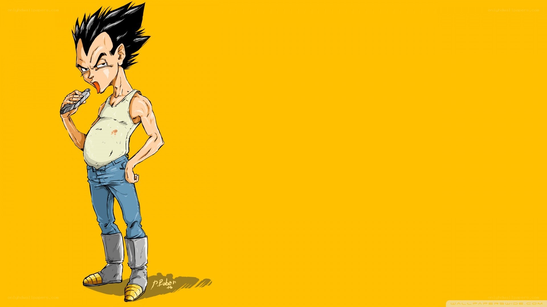 Vegeta eating a snack