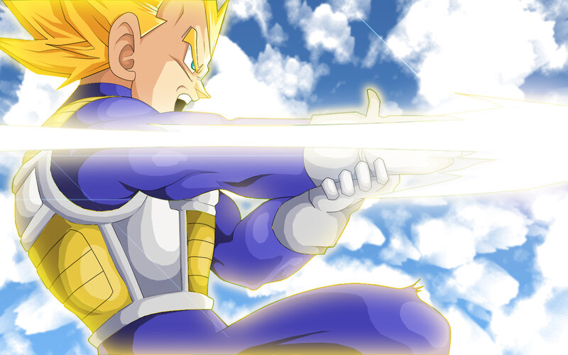 Vegeta firing energy blast