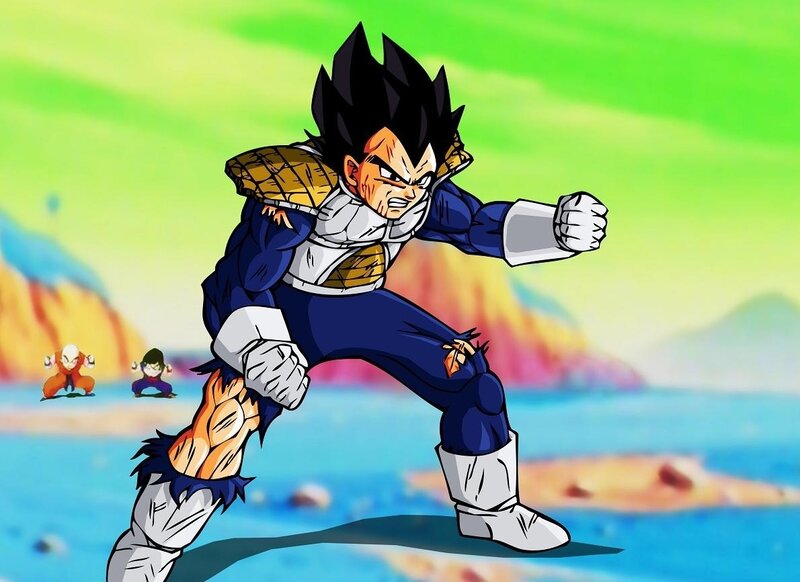 Vegeta in battle stance