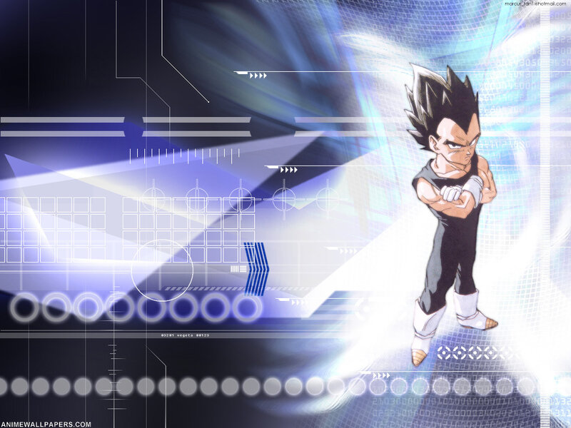 Vegeta in Battle Stance — Blue, Dramatic, Anime
