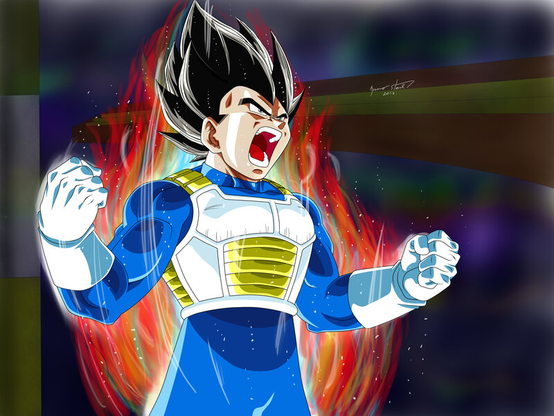 Vegeta in Blue Armor — Dramatic