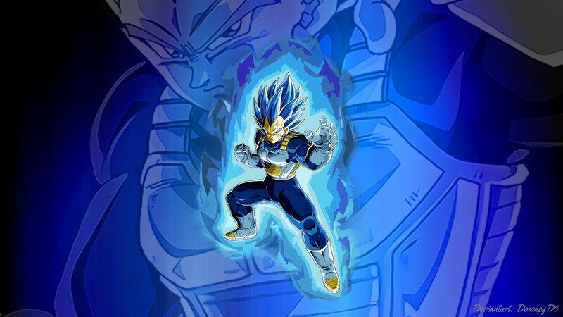 Vegeta in Blue Aura — Dramatic, Anime, Blue Aura