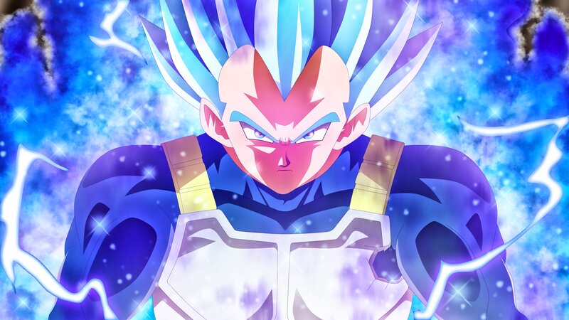 Vegeta in Blue Aura — Dramatic, Anime, Lightning
