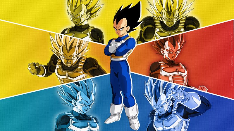 Vegeta in Multiple Forms — Yellow