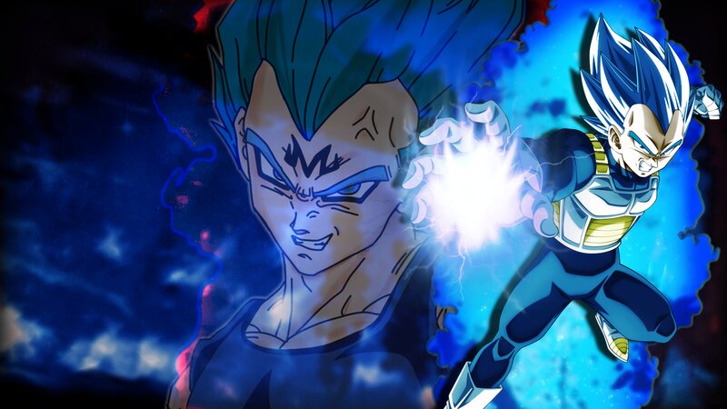 Vegeta in Super Saiyan Blue — Dramatic, Anime