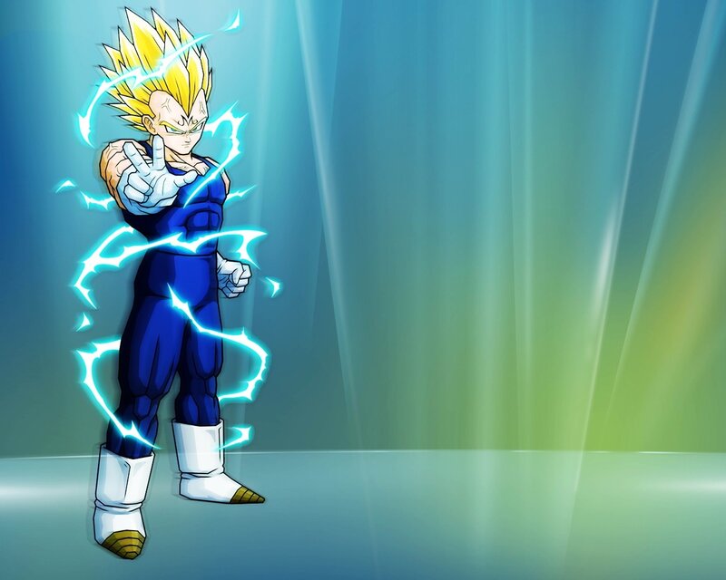 Vegeta in Super Saiyan Form — Blue, Dramatic, Anime, Lightning