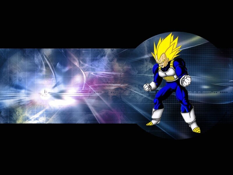 Vegeta in Super Saiyan Form — Yellow, Dramatic, Anime, Spiky Hair, Blue Suit