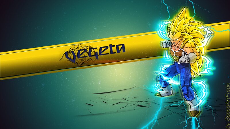 Vegeta in Super Saiyan Form — Yellow, Dramatic, Digital Art