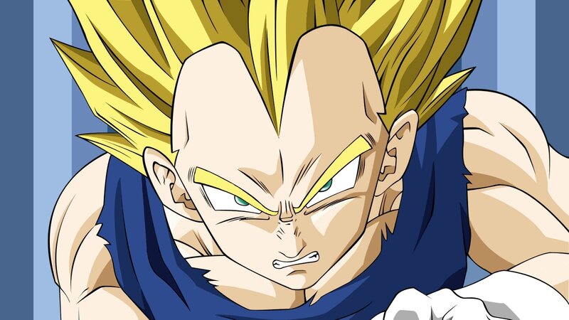 Vegeta in Super Saiyan Form — Yellow, Intense, Anime, Spiky Hair