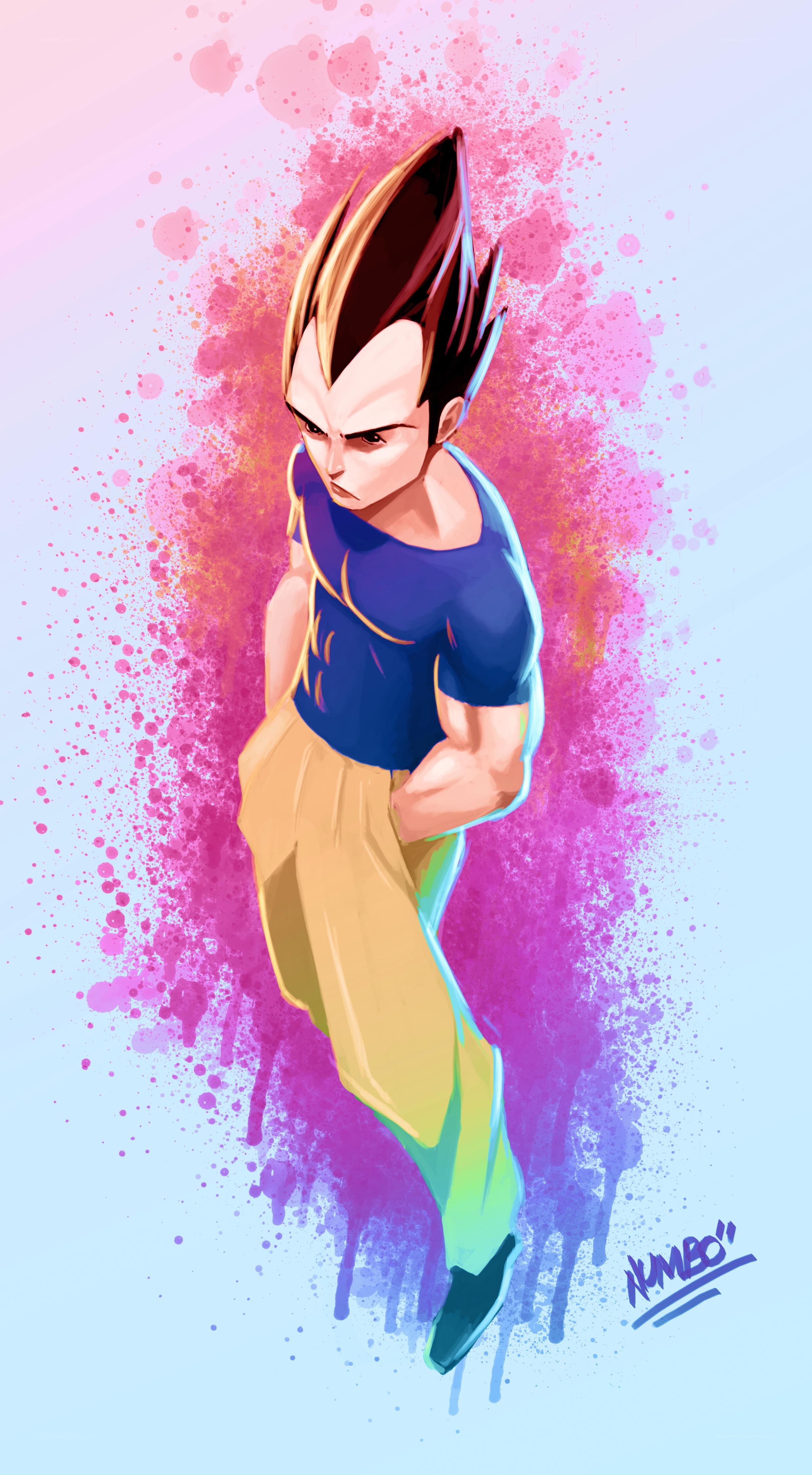 Vegeta in vibrant colors