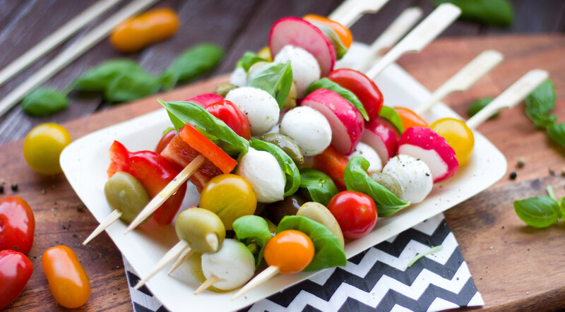 Vegetable and Cheese Skewers