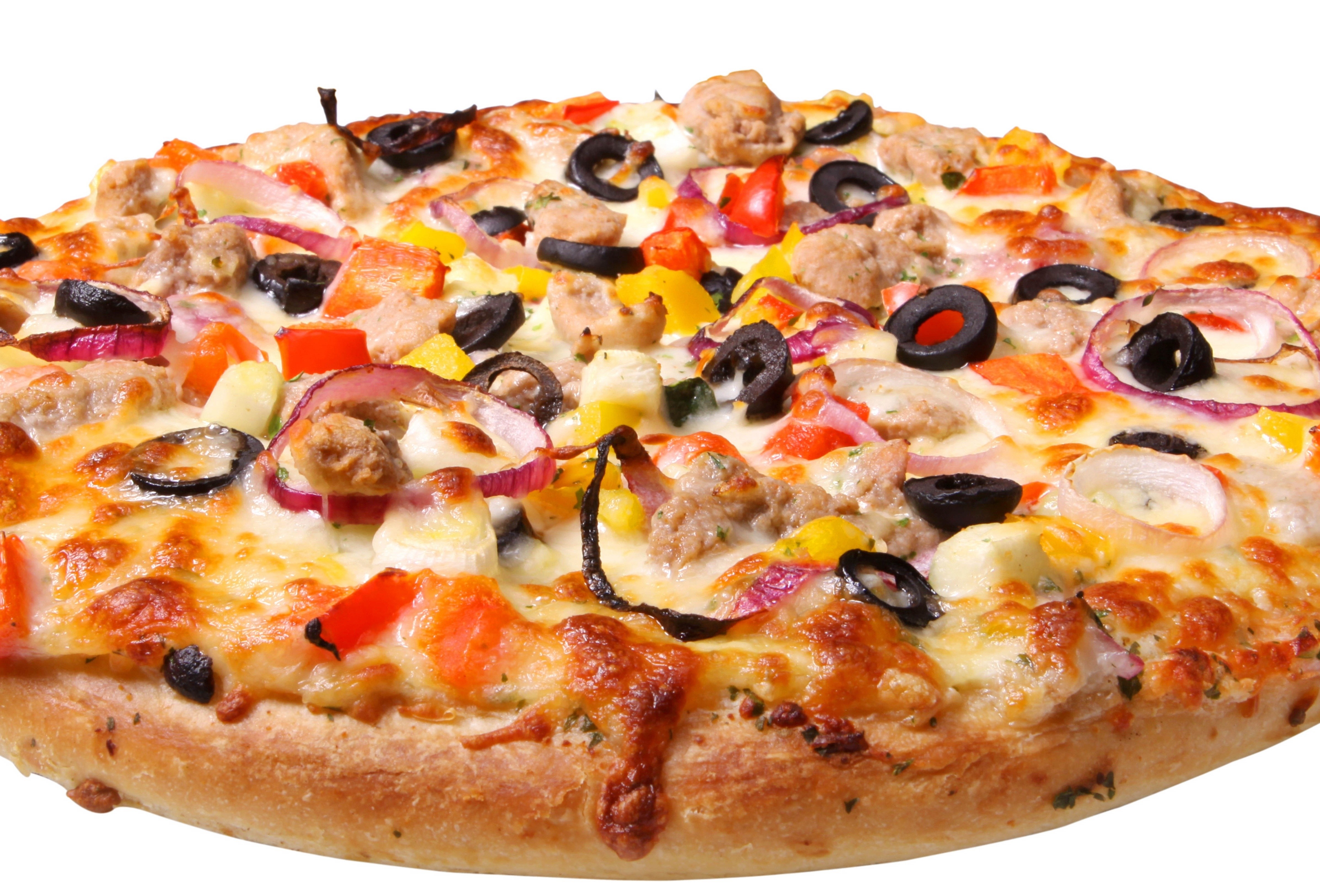 vegetable and sausage pizza