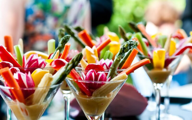 Vegetable Appetizers in Glasses — Green