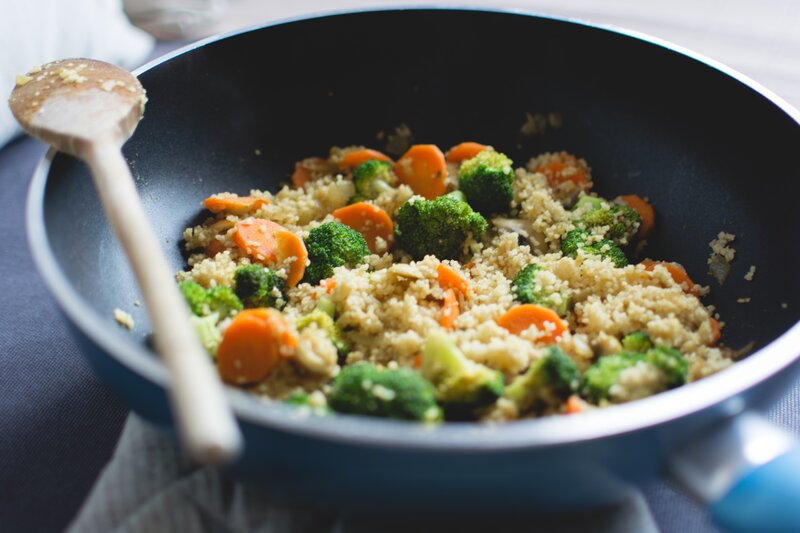 vegetable couscous in a pan