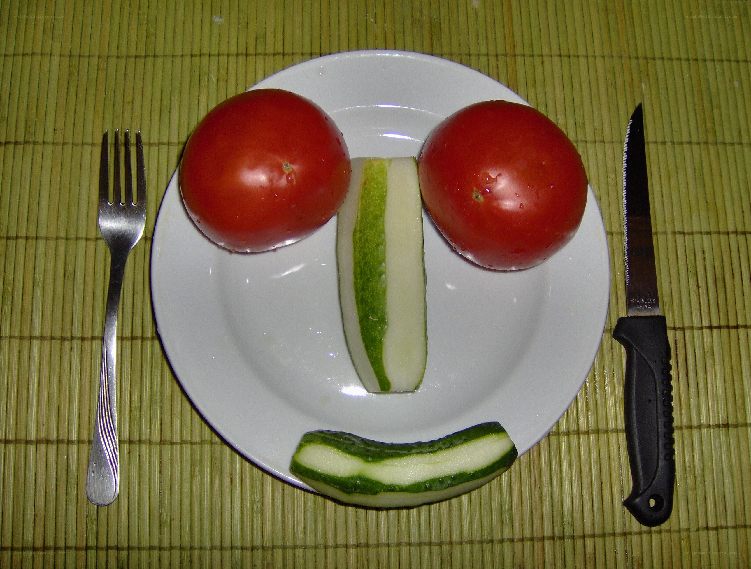 vegetable face on a plate