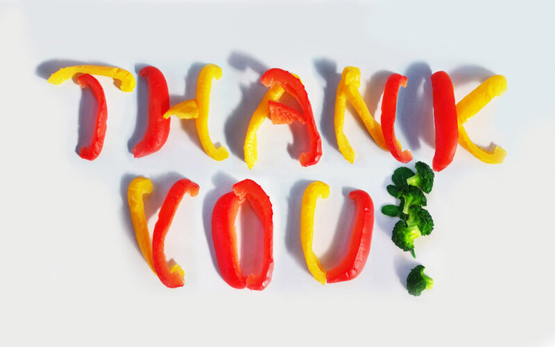 Vegetable Letters Spelling Thank You