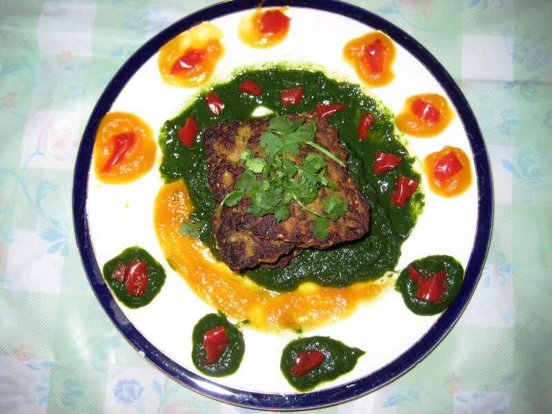 Vegetable Patty with Sauces